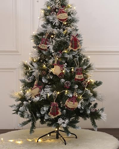 Vista 40 de HUAN XUN Adornos para árbol de Navidad, 8 unidades, decoración de fiesta de Navidad Adornos - Beige 8pcs