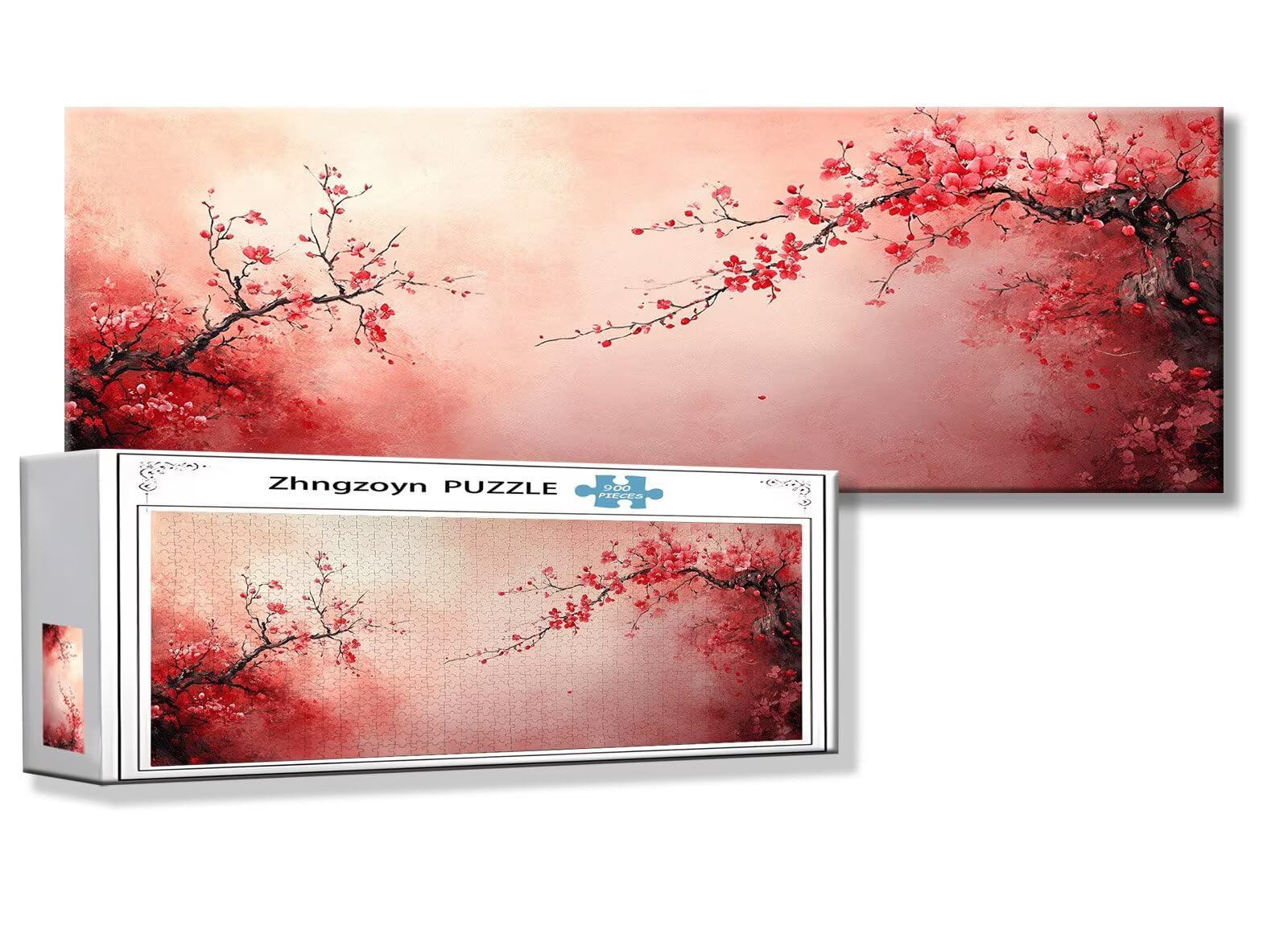 Puzzle Paysage 900 Pieces Fleur Puzzle Adultes 87 x 34 cm DIY Difficile Classiques Jigsaw Panoramique, Adulte Jeu éducatif, 2025 Bois Jigsaw Art Impossible Famille Challenge, Cadeau pour Femme Y-7