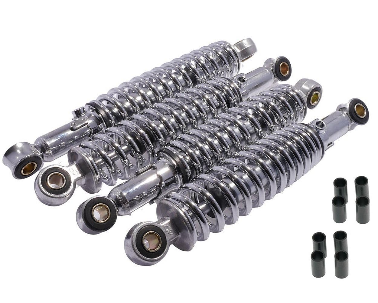 2EXTREME Tieferlegung SET 4 Stoßdämpfer Satz Chrom 240mm + 260mm kompatibel für Simson Schwalbe KR51
