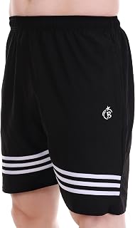 BLUE STAR SHARK Athletic Sports Shorts for Men with Zip Pockets and Elastic Waistband Quick Dry Lightweight Activewear. Price In India