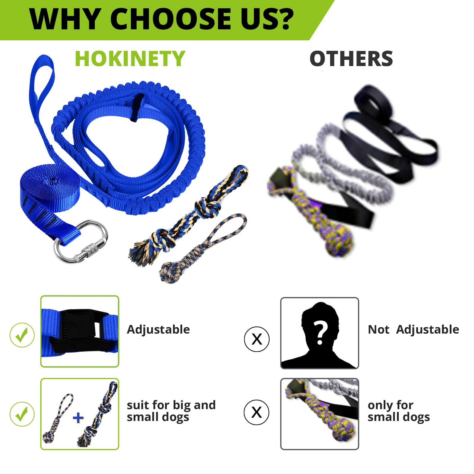 Juguete elástico Colgante para Perros: Cuerda interactiva para Perros pequeños a Grandes Pitbull para Hacer Ejercicio y Equipo de Entrenamiento, Juguete de Cuerda para Perros al Aire Libre