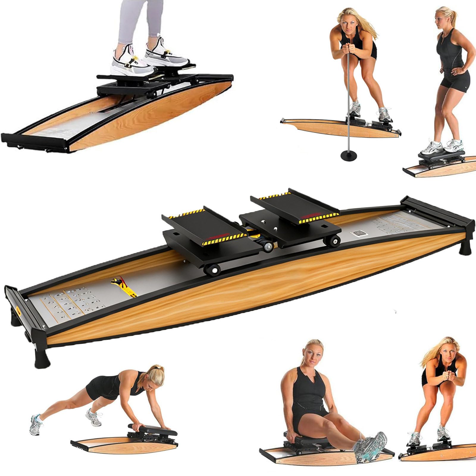 SHUMIAO Indoor Simulated Ski Machine,Ski Exercise Equipment, Adjustable Balancing Machine for Home Gym, Low Noise Cardio Workout, Supports 150KG,for Waist, Abdomen and Leg
