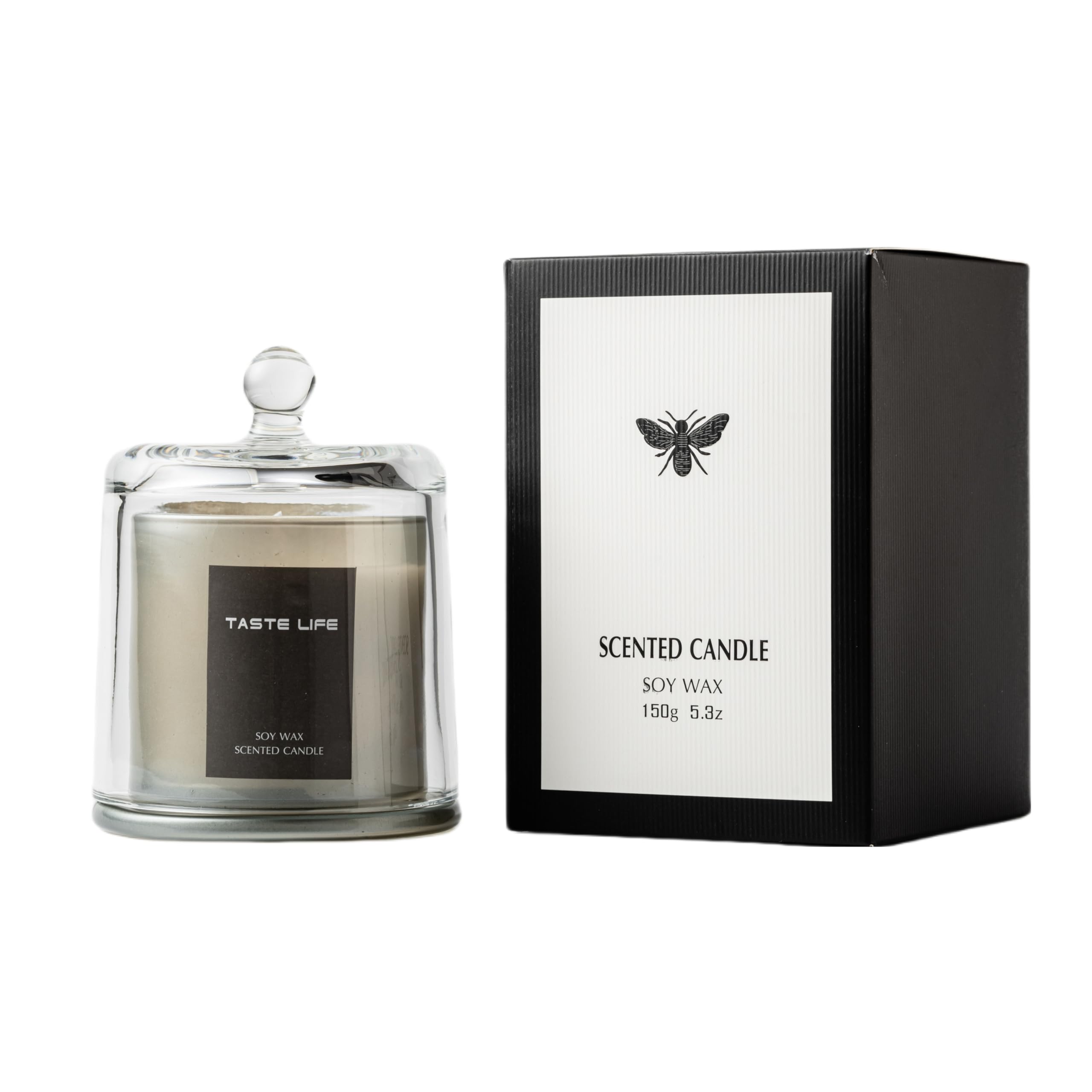 ROSESGUSHI Bell-shaped glass cover lime, basil and citrus scented candles, companion gifts, SPA essential oil creative home fragrance-free scented candles.