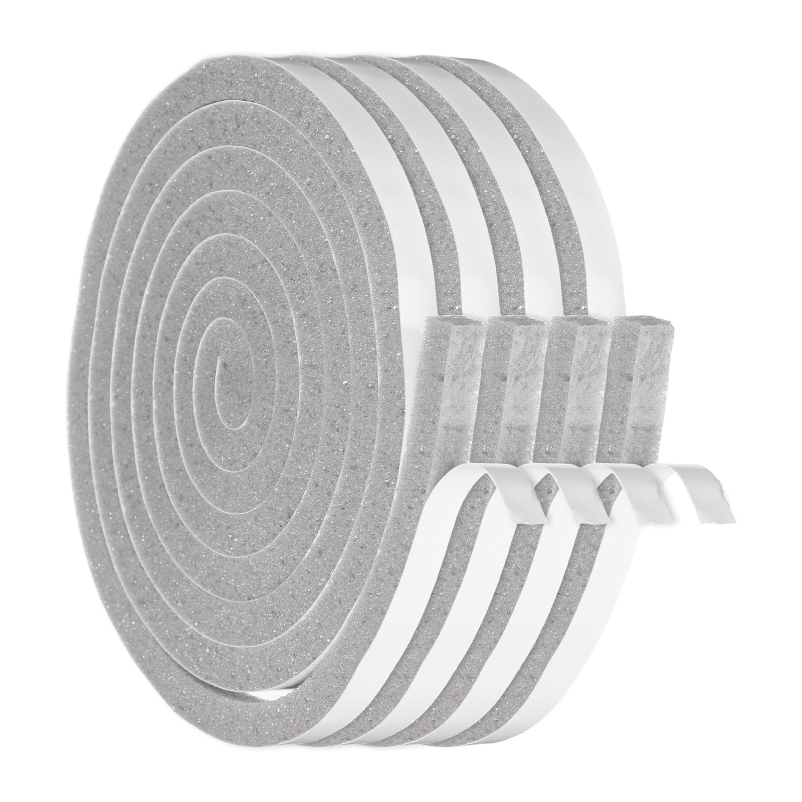 sourcing map 15mmx15mm Foam Weather Stripping, Self Adhesive Door Seal Insulation Strips, Soundproofing Foam Seal Tape for Door/Window, Air Conditioning (2 Meter Total Length in 4 Roll)
