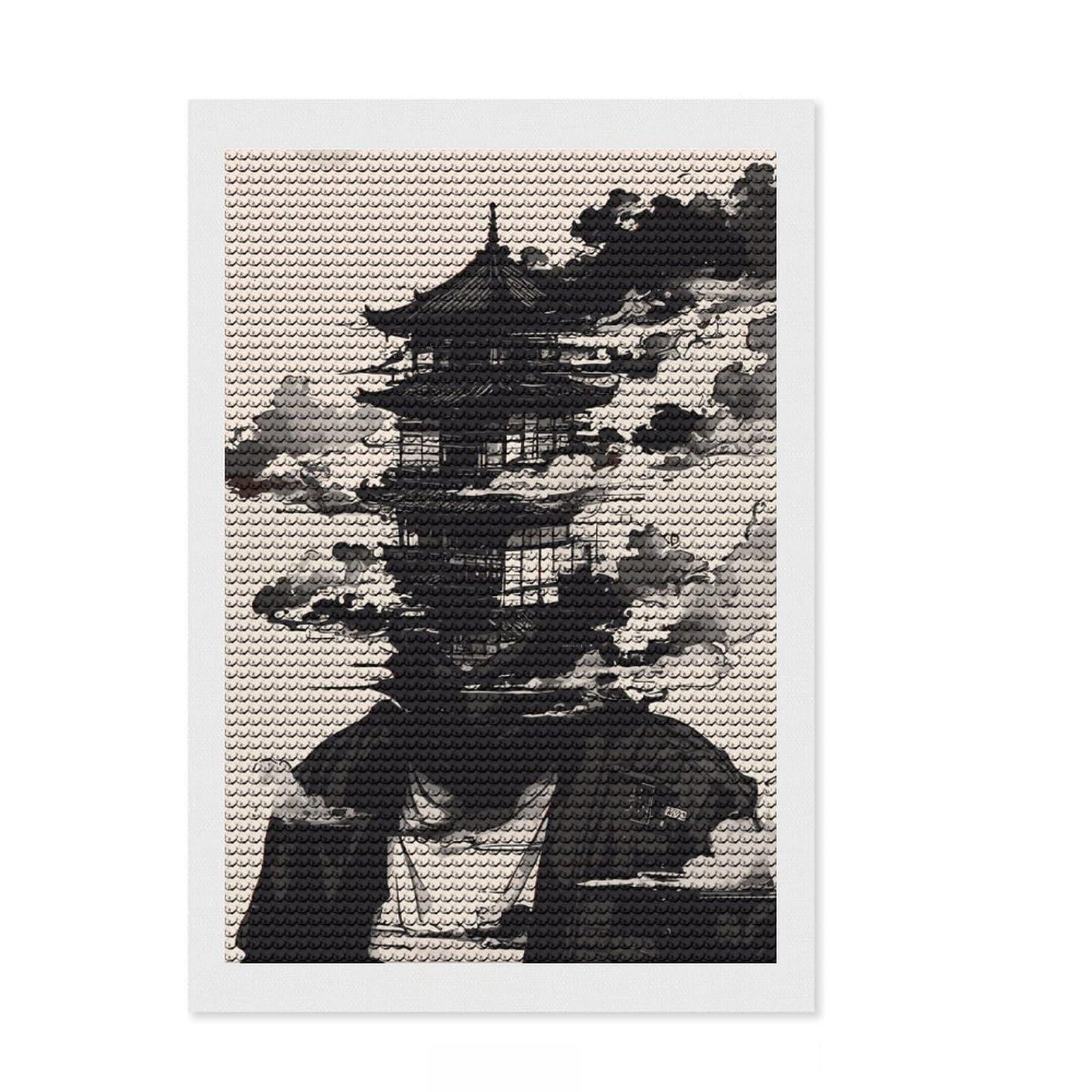 Junmoney Japan Fantasy Full Drill Diamond Painting Kit 8"x12", Holiday Gift Idea, Home Decoration, Boho Decor, Relaxing Handmade Project