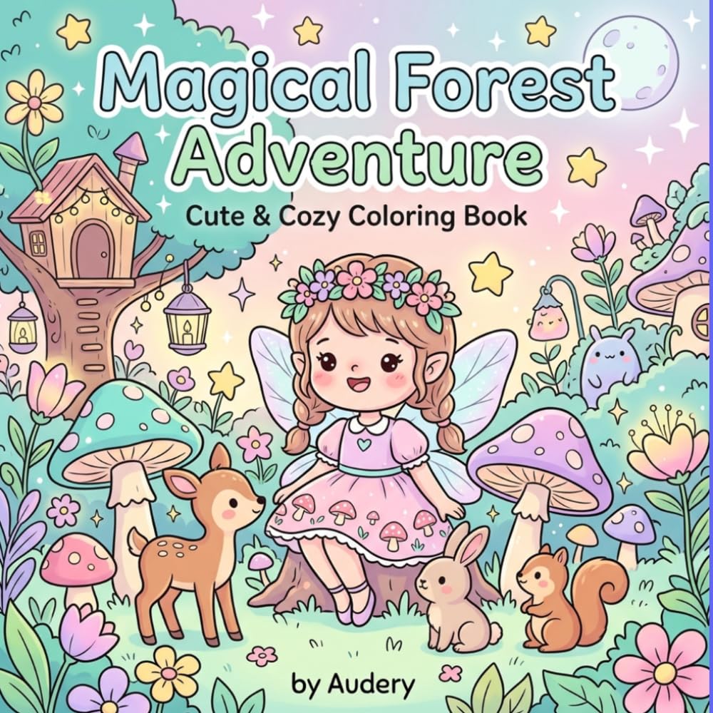 Magical Forest Adventure: Cute & Cozy Coloring Book