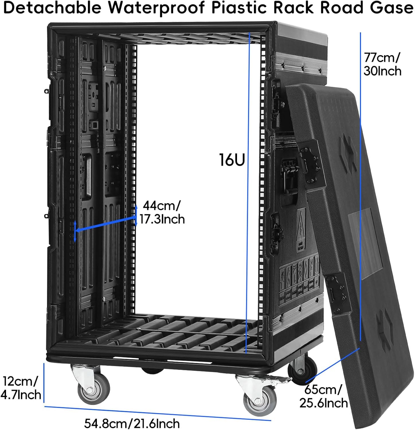 8U Rack Case Shallow Flight Cases Watertight Dust Proof Shock Mount Racks with Microphone Compartments