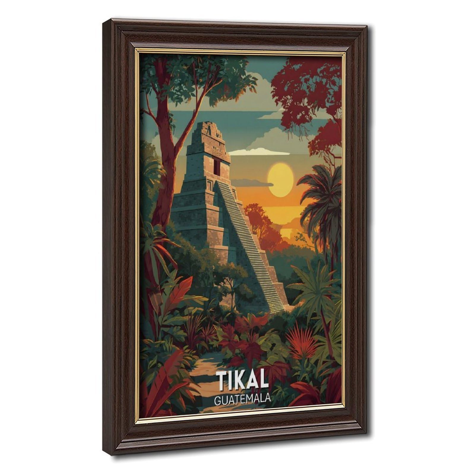 Bareronor Tikal, Guatemala, Mayan Ruins Canvas Poster Bedroom Decor Landscape Office Room Decor Gift 8" L X 12" W
