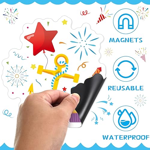 Miniatura 3 de 4 piezas magnéticas de cumpleaños para decoración de crucero con texto en inglés My Birthday Cruise Door Magnet Ship Door Decor for Car Nevera,