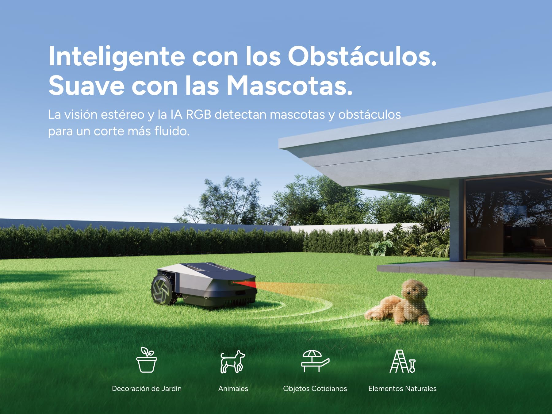 IGarden Z4 Robot Cortacésped Inteligente Inver X Serie Z sin Cable RTK con IA, mapeo con IA hasta 1500 m², detección de obstáculos y Control por App