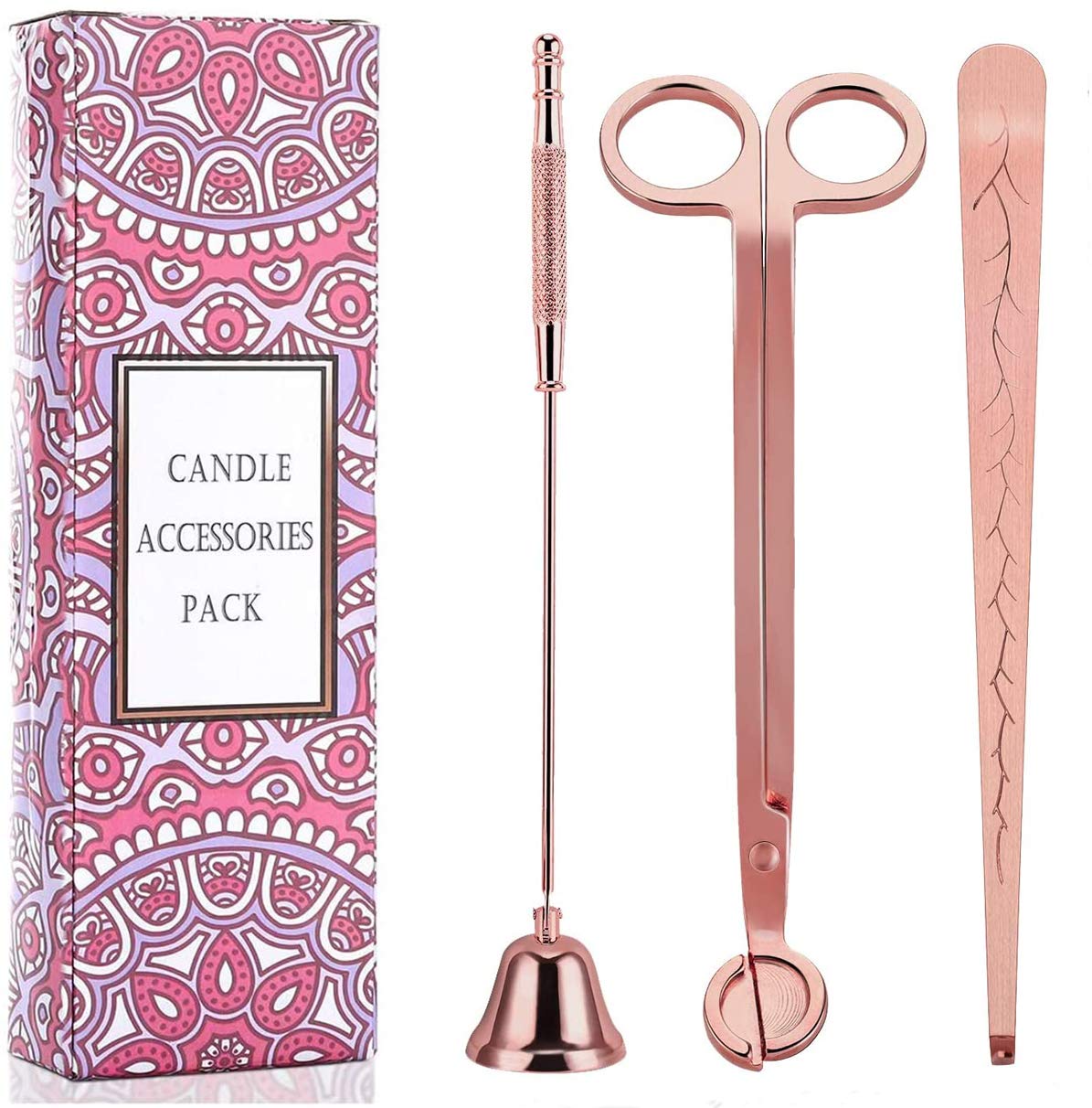 3 in 1 Candle Accessory Set, Candle Wick Trimmer, Candle Wick Dipper, Candle Wick Snuffer, Candle Cutter Candle Care Tools Gift for Scented Candles Lovers