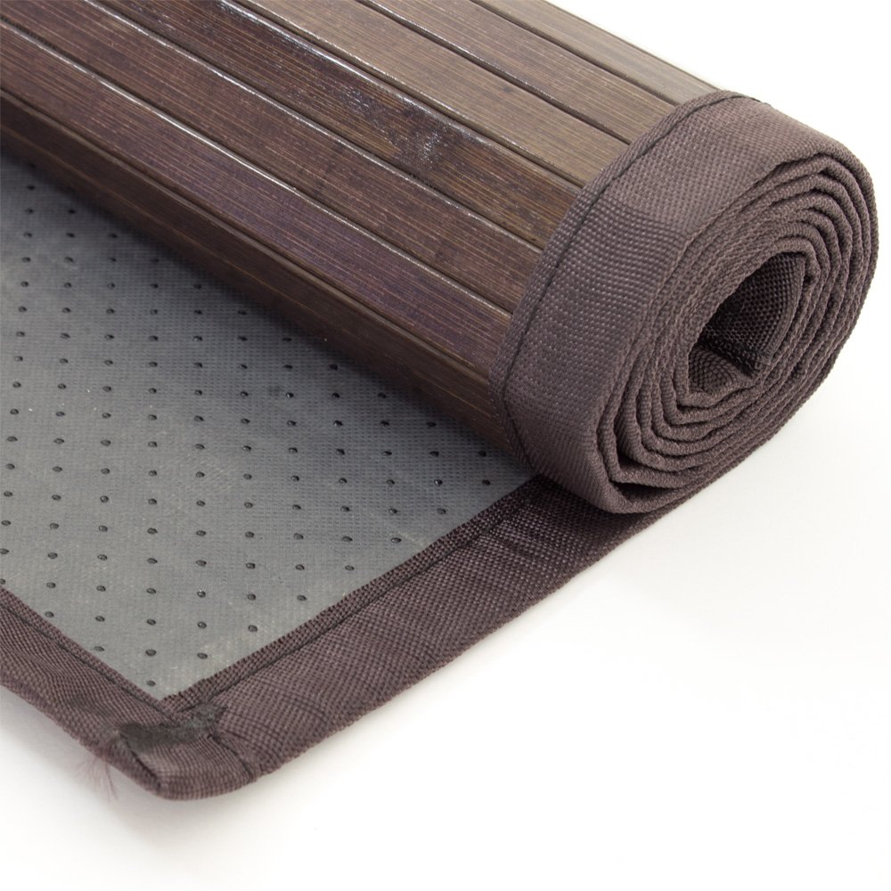 Homestyle4u Tapis Tapis en Bambou Marron foncé, Unique