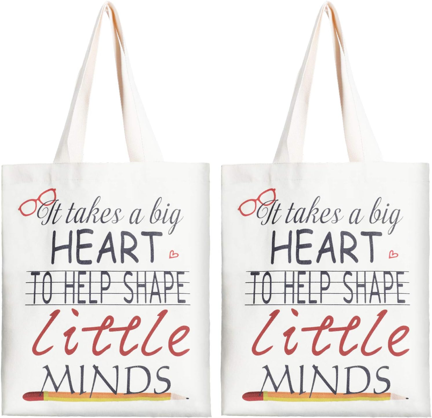 Weewooday2 Pcs Christmas Teacher Appreciation Gifts Canvas Tote Bags Graduation Gifts for Women Teacher Travel Grocery Bag
