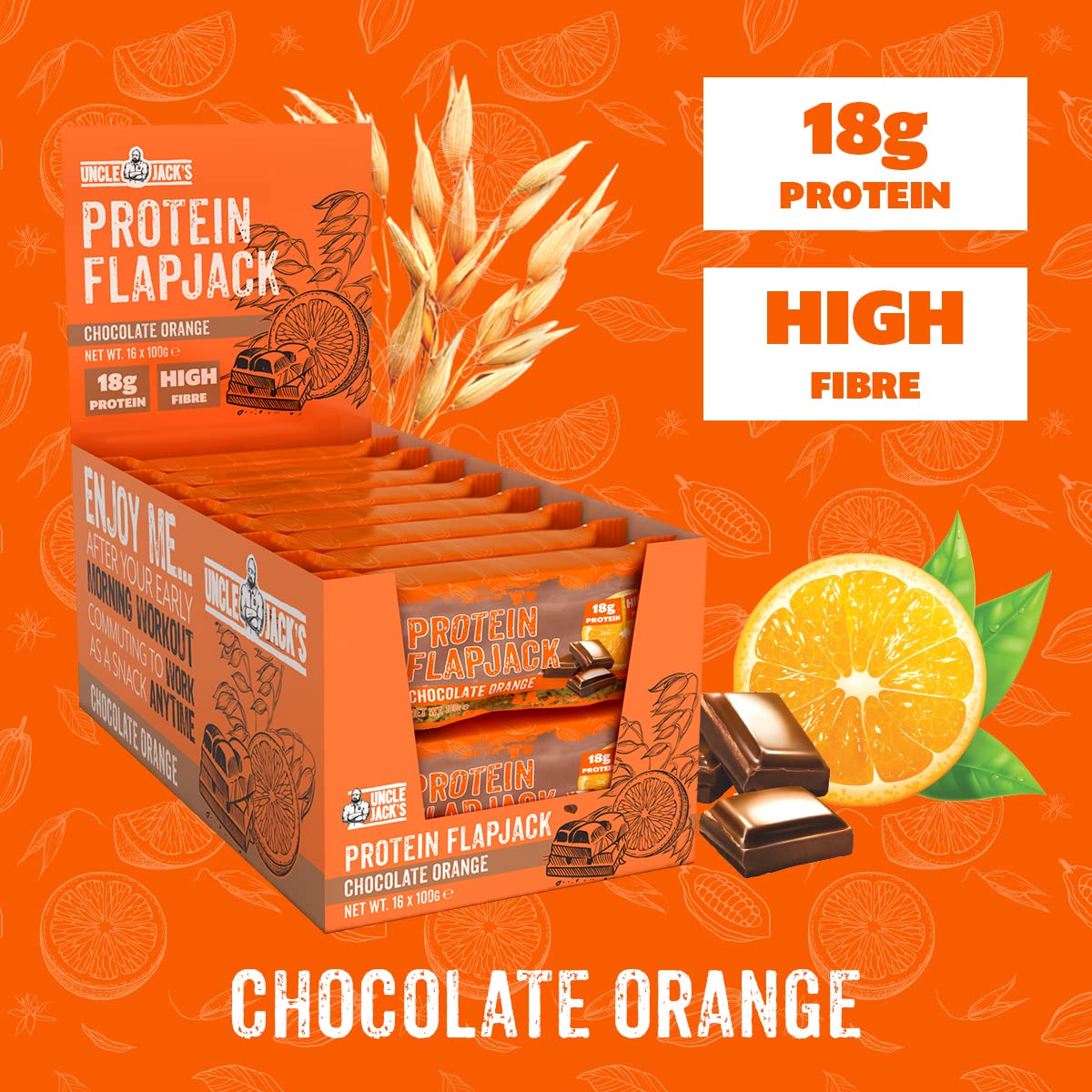 UNCLE JACKS Protein Flapjacks 12 X 100GM