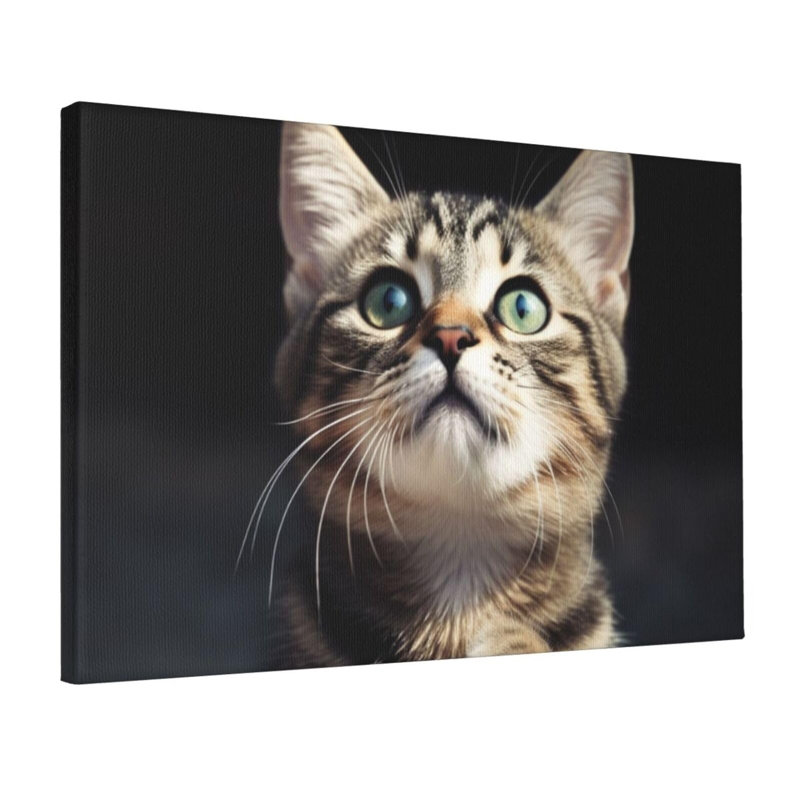 KLOPH Cat Canvas Wall Art for Living Room 12"x18" Modern Artwork Painting for Bathroom Hanging Canvas Prints Aesthetic Wallart for Bedroom Kitchen Office Wall Decor