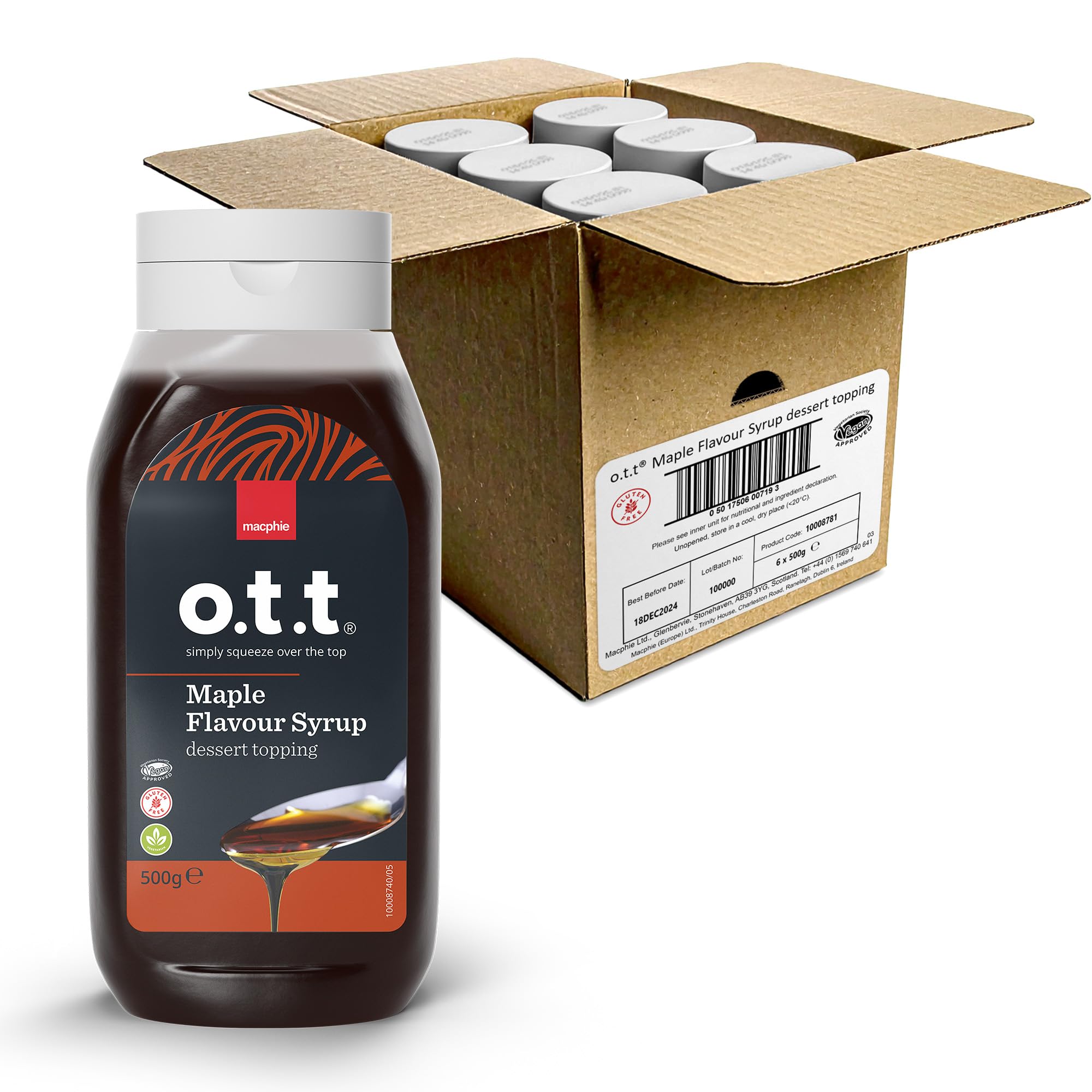 Macphie OTT Maple Flavoured Syrup, 500g
