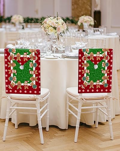 Miniatura 6 de Fundas para sillas de comedor de Navidad de invierno, 6 unidades, fundas para respaldo de silla, fundas lavables para sillas de cocina para