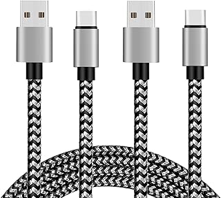 Long USB C Cable 6ft 2Pack USB Type C Charging Cable, 3A Fast Charging USB to USB C Cable Braided Charger Cord for Samsung Galaxy S23 22 S21 S20 S10 Note 10/20, iPhone 15, LG, Google Pixel,PS5
