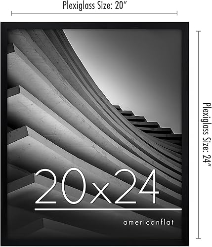 Miniatura 2 de Americanflat - Portarretratos de 20x24 pulgadas con plexiglás pulido, colección Streamline, marco de fotos con borde delgado para exhibir en pared,