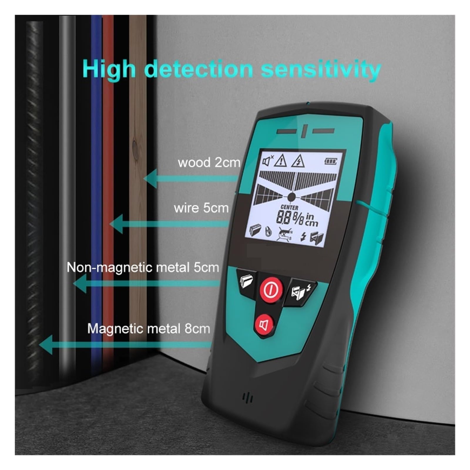 Detector de Vigas, Detector de Pared multifunción con Sensor de área Grande, Detector de Metales, Detector de Vigas portátil, escáner de Pared, Detector de Cables para Madera, Metal y Cables