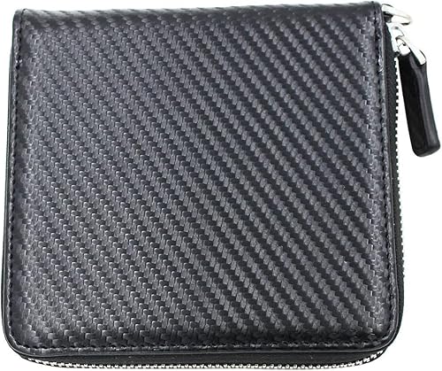 Miniatura 4 de EPMANN Accesorios para bolsas de cuero con solapa de fibra de carbono de 2 colores caja con cremallera con ranura para tarjetas compatible con IQOS