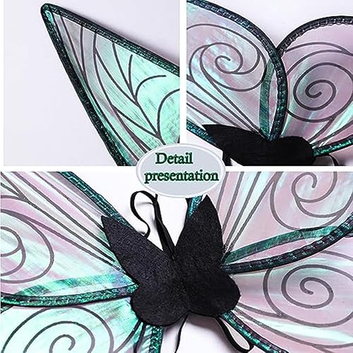 Miniatura 24 de Alas de hada para adultos, alas de princesa transparentes brillantes, alas de ángel, ideales para disfraz de Halloween, color blanco
