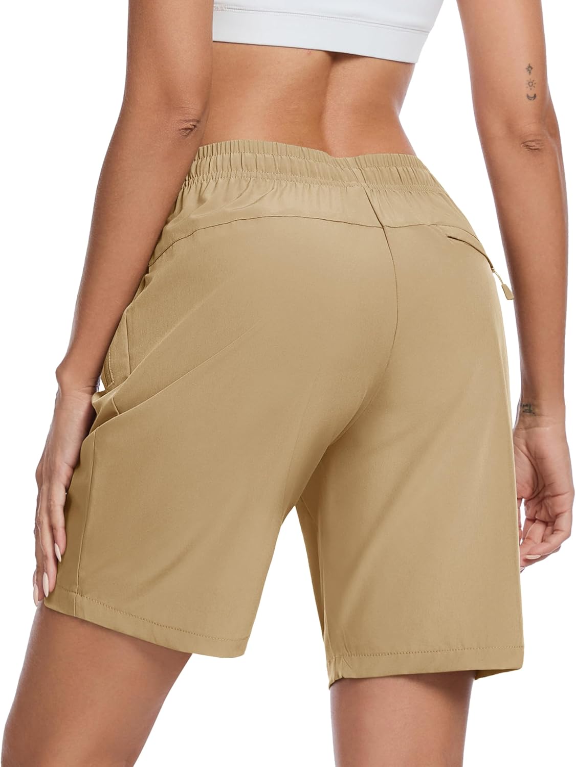 TACVASEN Women's Hiking Shorts 8" Quick Dry Lightweight Water Resistant Athletic Shorts with Pockets Outdoor Golf Active - Image 2