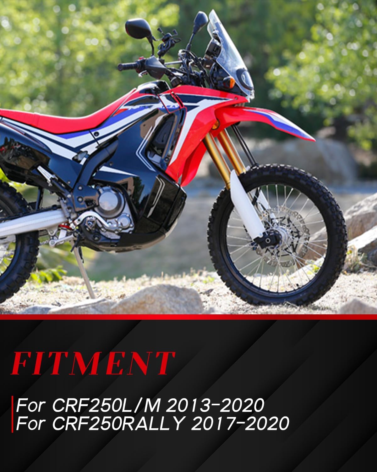 JFG RACING Dirt Bike Brake Pedal, Motorcycle Folding Rear Brake Foot Lever for CRF250L/M 2013-2020, CRF250RALLY 2017-2020, Red