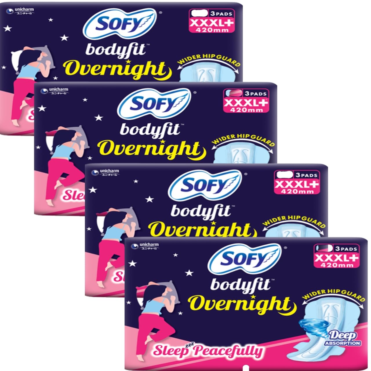 Sofy body fit overnight xxxl 3+3+3+3 pad pack of 4 (B0CR7LTXG4) Amazon Price History, Amazon Price Tracker