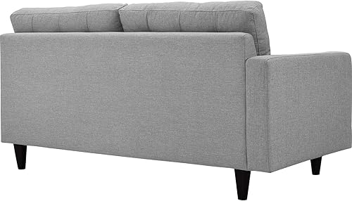 Miniatura 10 de Sofá esquinero Modway Empress, estilo de mediados de siglo, tapizado de tela en avena, Madera, Celeste