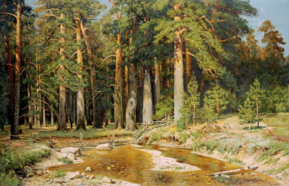Feeling at home The MastTree Grove Study STAMPA su CARTA OPACA 220gr Ivan Ivanovich Shishkin - Paesaggio orizzontale Immagine d'arte x cornice cm_46_X_70