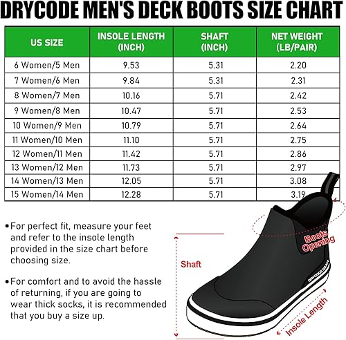 Miniatura 5 de D DRYCODE Rain Boots Men, Waterproof Fishing Deck Boots, Anti-Slip Ankle Rubber Boots, Outdoor Rain Shoes for Mens Boating, Womens Gardening, Size