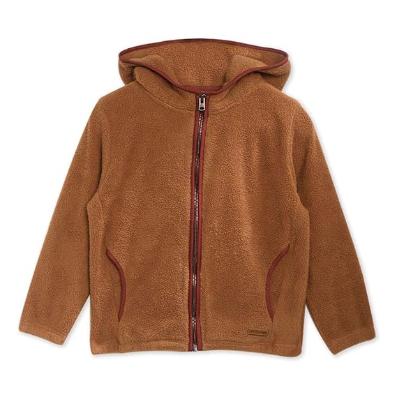 Cherry Crumble California Kids Unisex Polar Fleece Zipper Hoodie Cotton Blend Sweatshirt (CTWS-SWSHRT-5633BR_Brown)