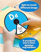 Vista 2 de Coogam Tarjeta giratoria interactiva del alfabeto para niños pequeños, juego de aprendizaje de números de letras ABC, patrón de colores, palabras