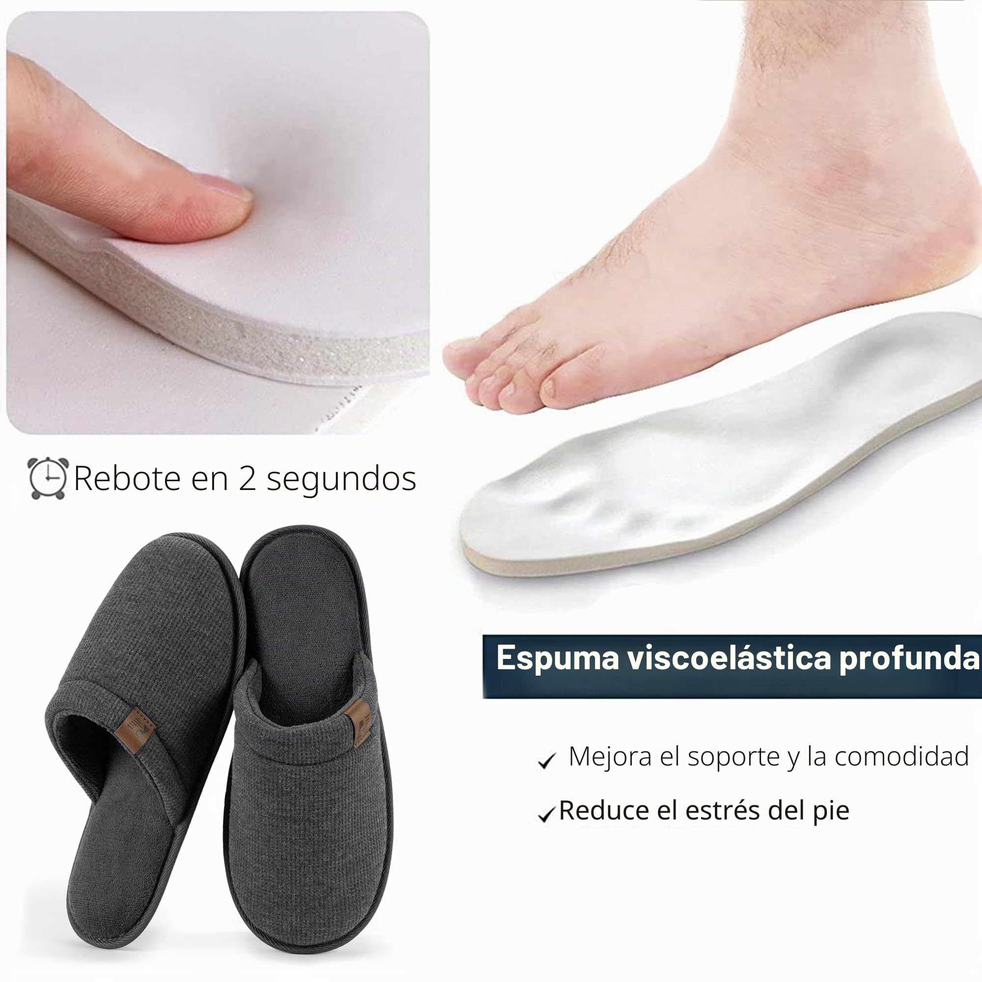 RockDove Zapatillas Hombre LiteStep de tejido waffle con espuma viscoelástica y suela antideslizante