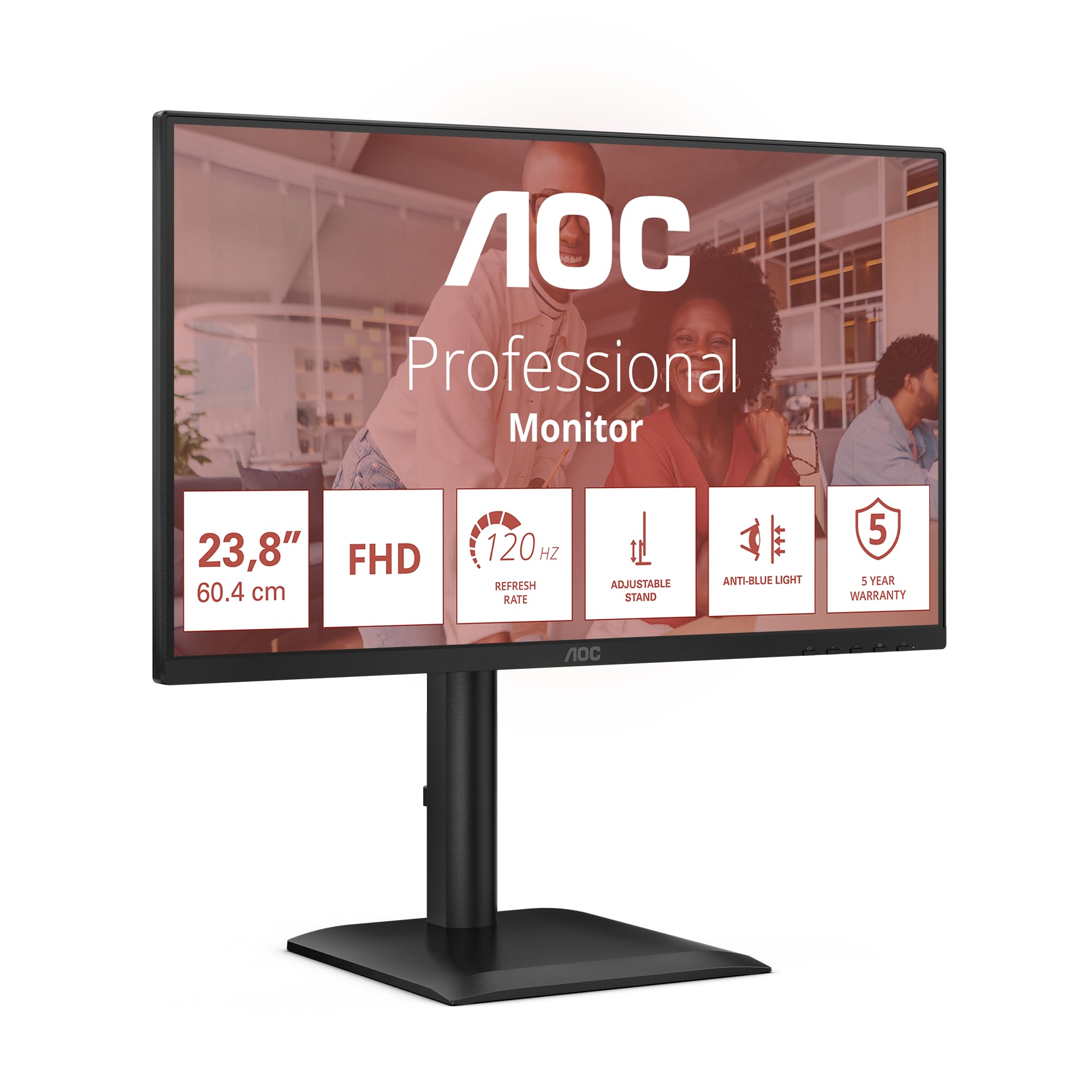 Aoc Blue/Light 24E4u Computer Monitor 60.5 Cm (23.8") 1920 X 1080 Pixels Ful