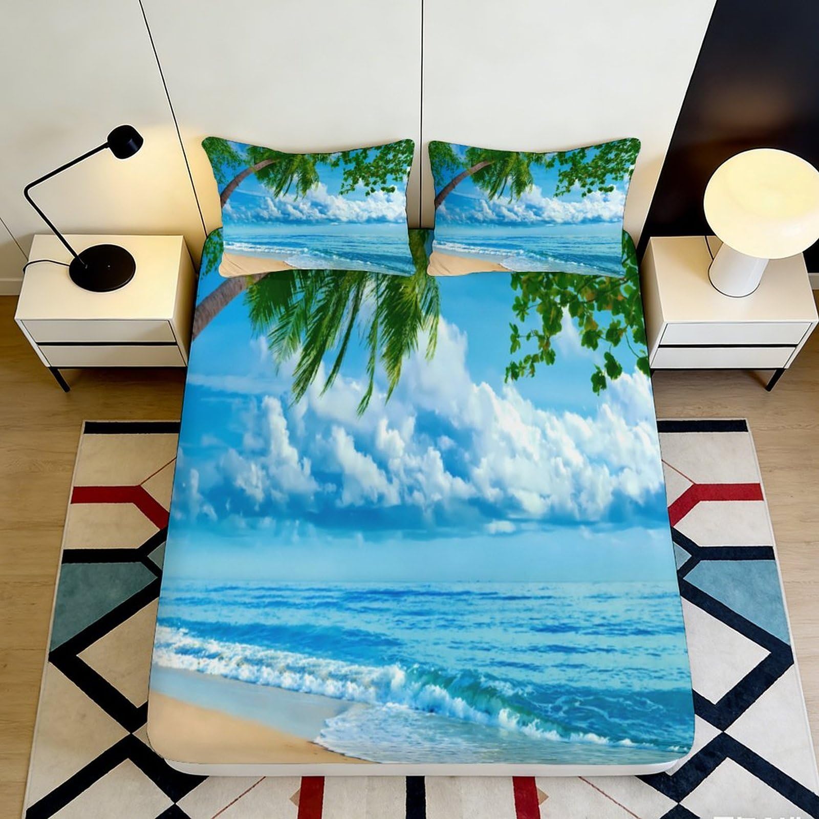3D Printed Owl Microfiber Deep Pocket Fitted Sheet Non-Slip Bedroom Bedding Full Wrap Owl Mattress Fitted Cover Washable 120x200x25cm