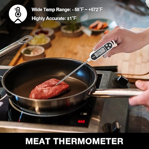 Miniatura 5 de HAUSHOF Accesorios grandes para parrilla, juego de parrilla de barbacoa, utensilios de barbacoa de acero inoxidable resistentes con espátula de