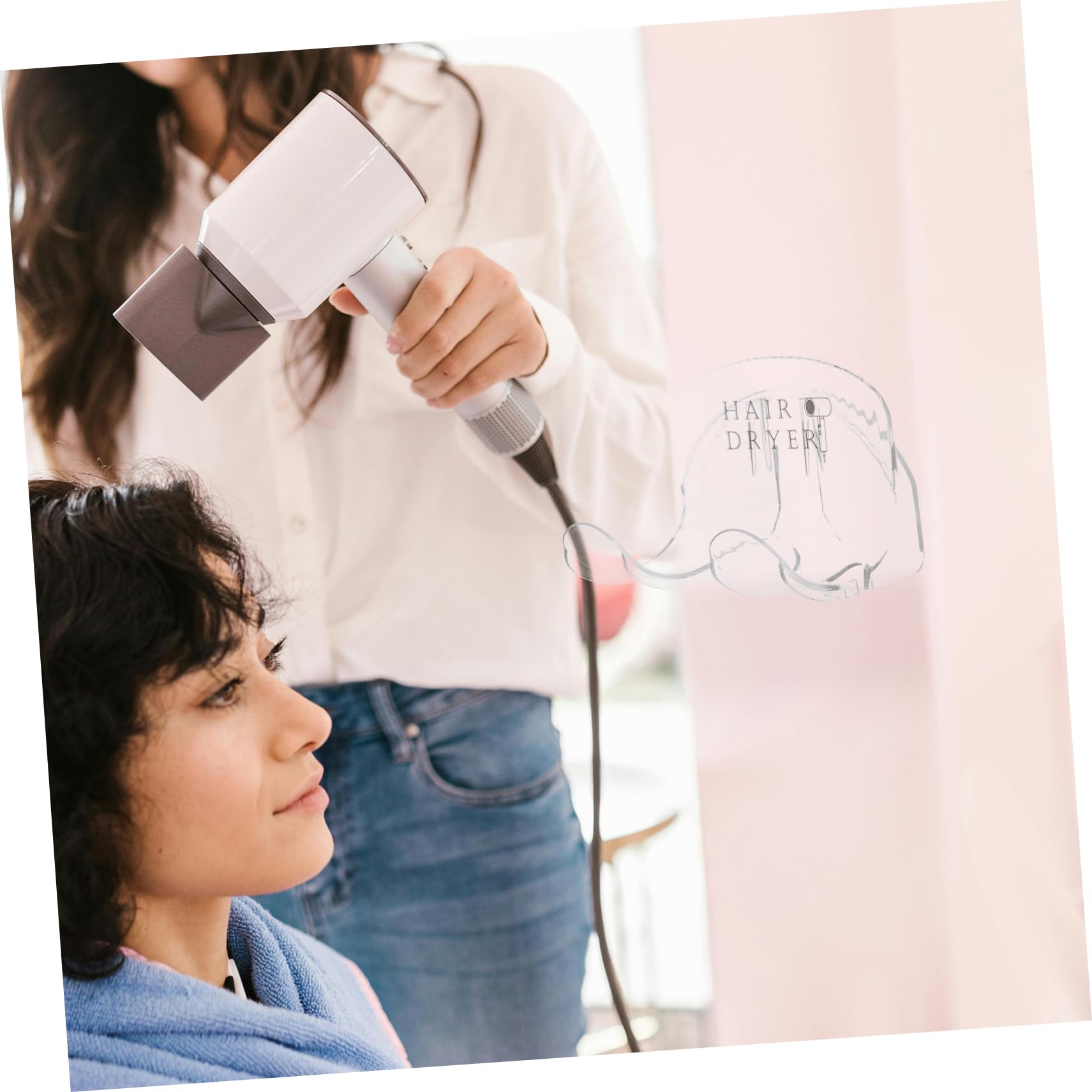 Ciieeo Bathroom Hair Dryer Organizer 2pcs Wall Mount Hair Dryer Holder No Punching for Home Sal