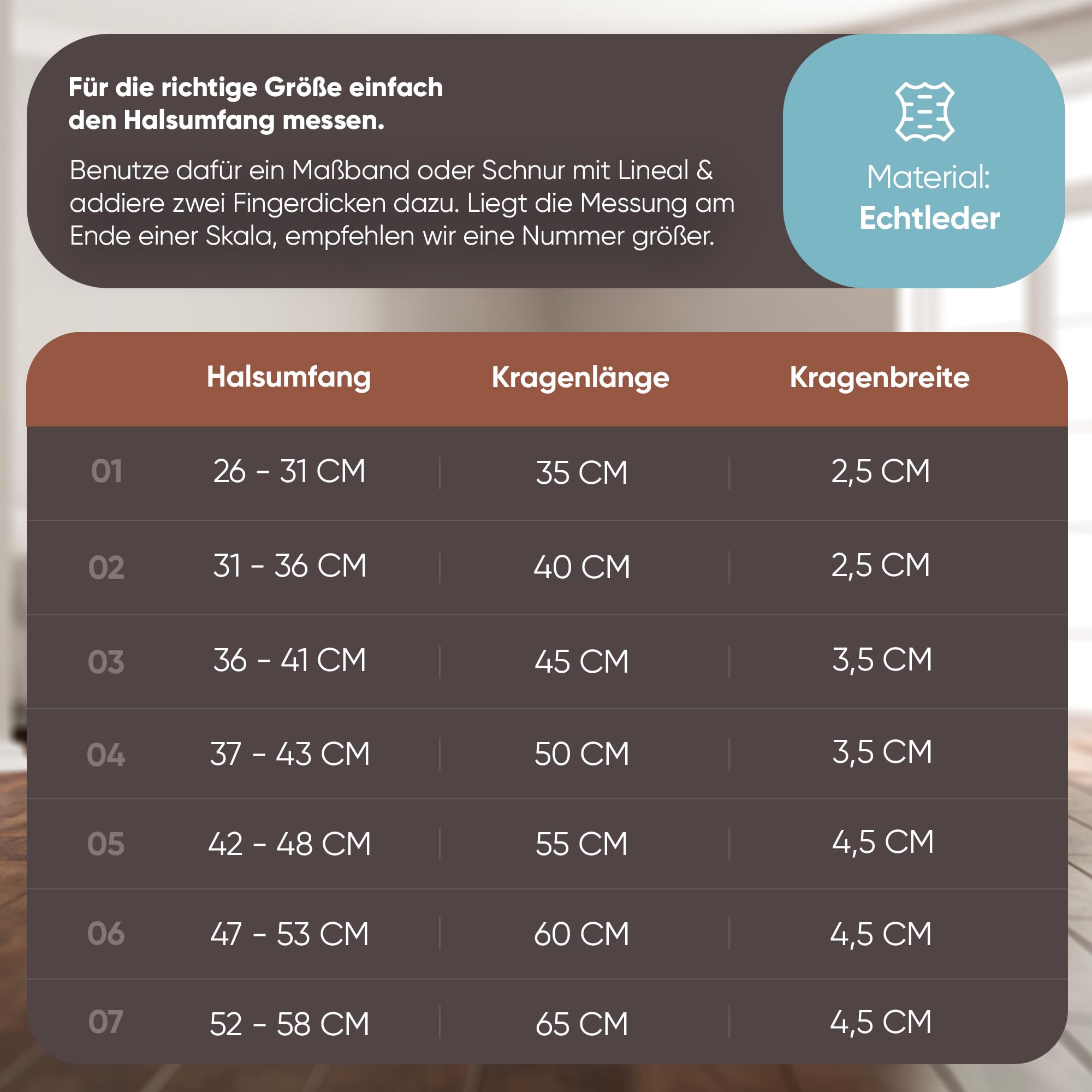 MICHUR Nizza Lagune Hundehalsband Leder, Lederhalsband Hund, Halsband, Braun Blau, Leder, mit Lilien,Strasssteinen und großem Kristall, in verschiedenen Größen erhältlich