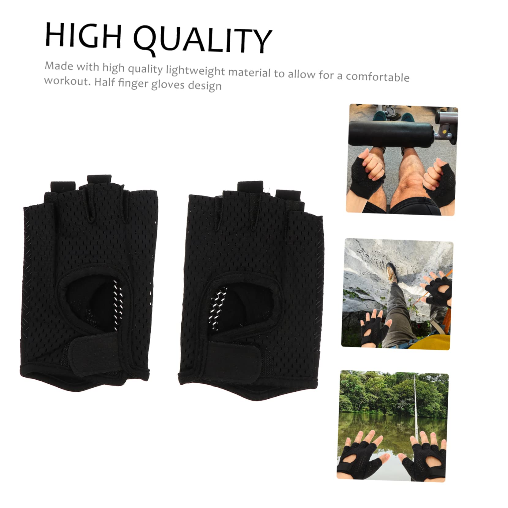 FOMIYES 1Pair Half Finger Cycling Gloves Non Slip Breathable Outdoor Riding Gloves for Gym and Sports Comfortable Fit Durable Material for Men and Women