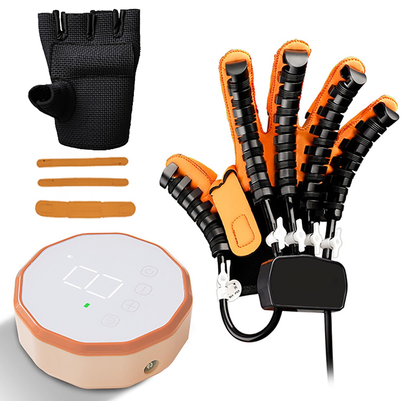 Guante robótico de rehabilitación para hemiplejia por Ictus, Entrenador de Mano robótico con Espejo de Masaje calefactado, Equipo de recuperación de Mano con órtesis de Dedo Right Hand XXL