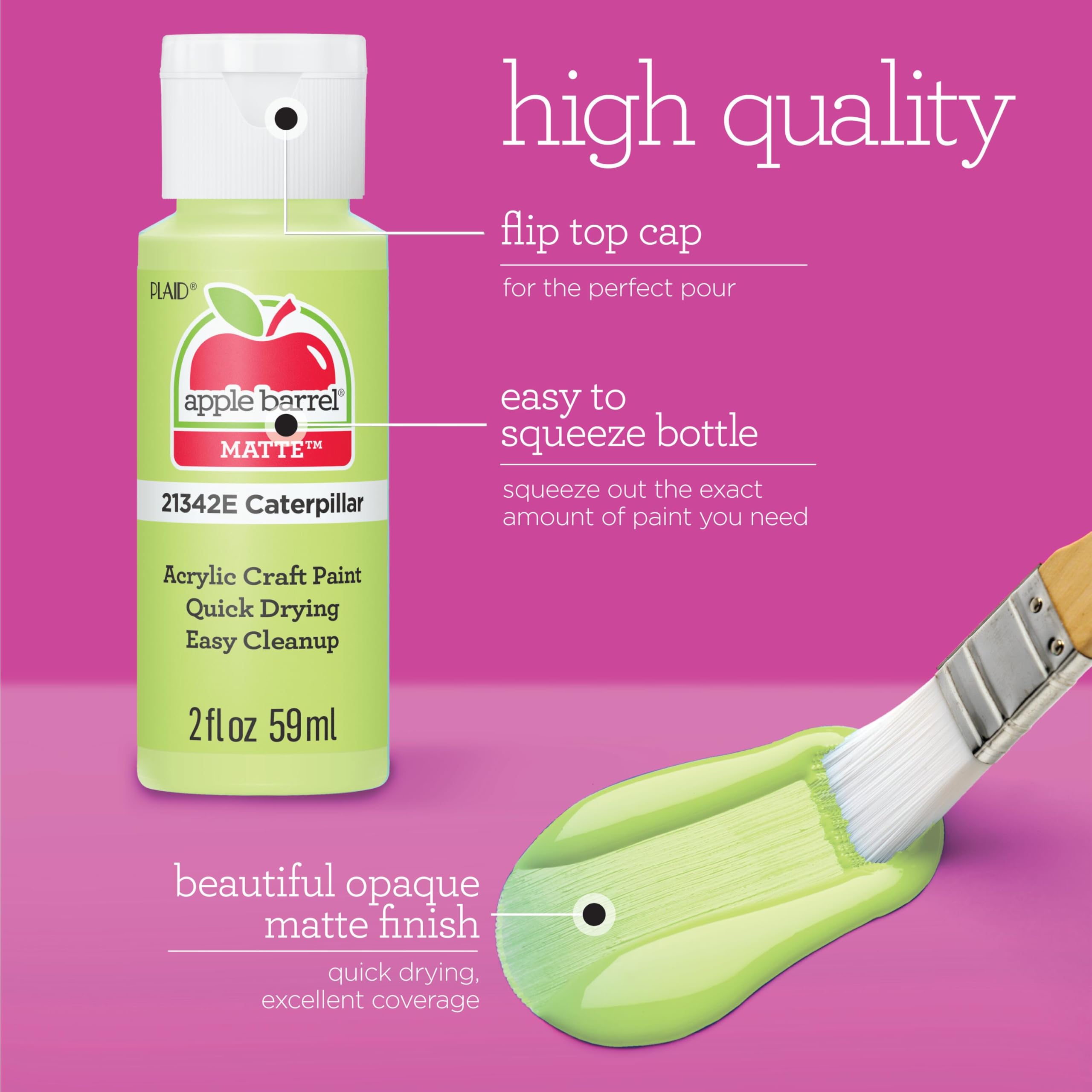 Apple Barrel, Fruity Fusion Kit de peinture 16 pièces, parfait pour les projets de bricolage et d'artisanat