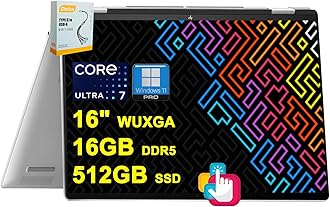 HP Envy x360 2-in-1 AI PC Laptop | 16" WUXGA Touch | Intel 12-core Ultra 7 155U (>i7-1335U) | 16GB DDR5 512GB SSD | Backlit Thunderbolt Poly Studio Privacy Camera Win11Pro w/DLCA Accessory