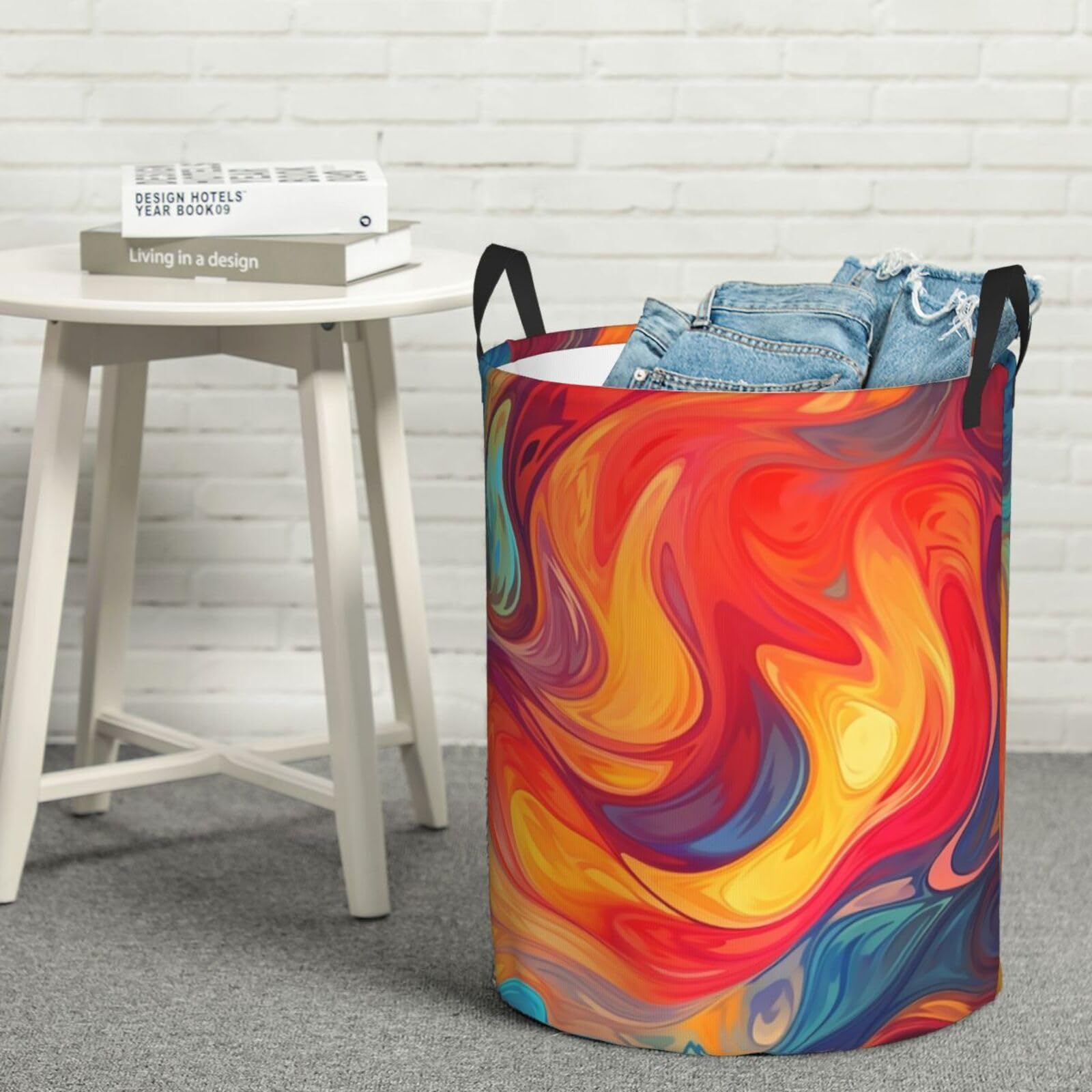 Grand panier de rangement imperméable coloré avec poignées solides