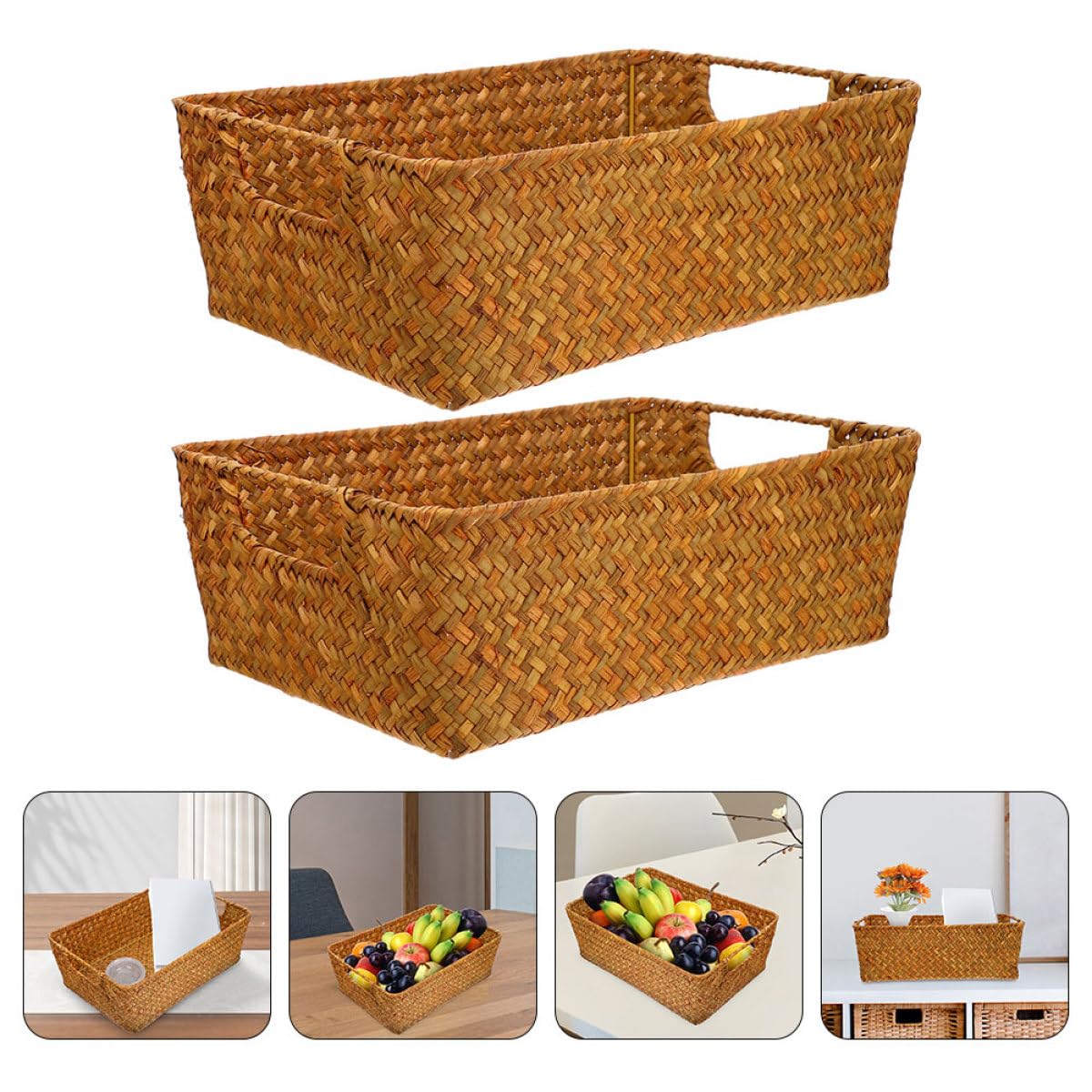 2 cestas de mimbre para pan, cestas Detive Sto para frutas y veterinarios, ideal para cocina y comedor, tejido a mano y diseño Slish