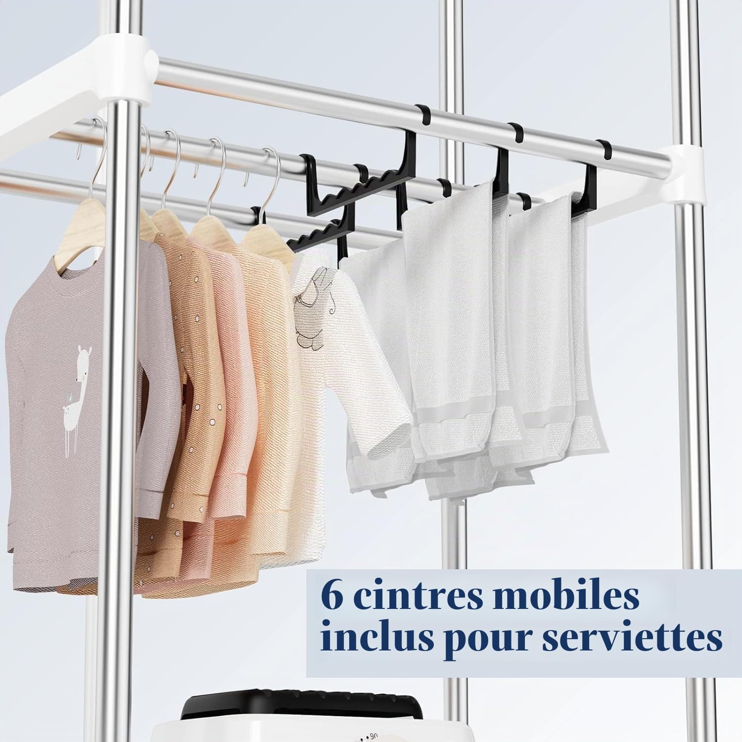 Kiseely Sèche Linge Electrique Portable, Machine de séchage Portable avec minuterie, Armoire de séchage de Linge de 150 cm avec Grande capacité, sèche-Linge/Support électrique (Gris BP6)