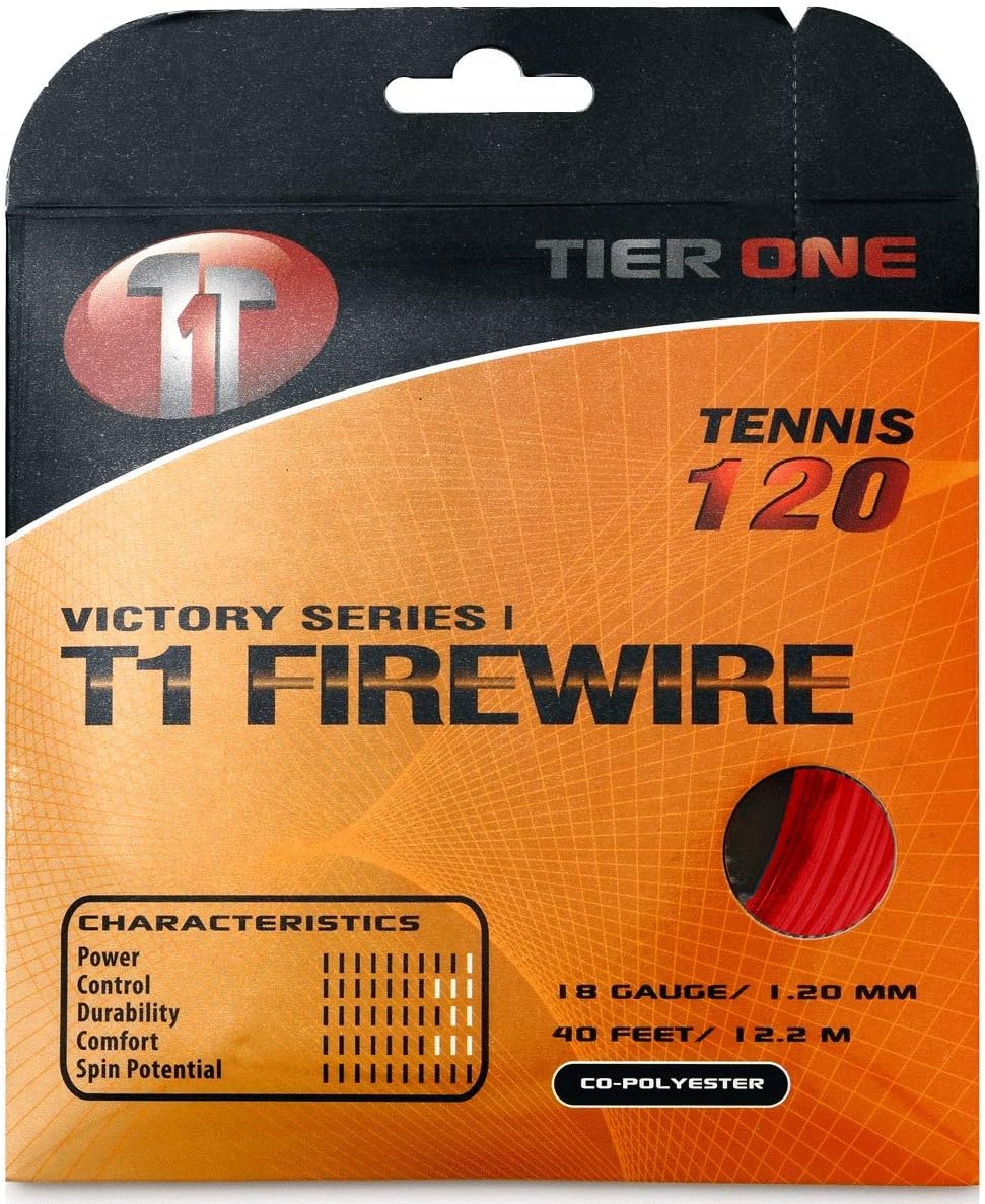Tier One Sports T1-Firewire - Co-Poly Tennis String for Ultimate Spin 17 gauge (1.25 mm) - 12,2 m set