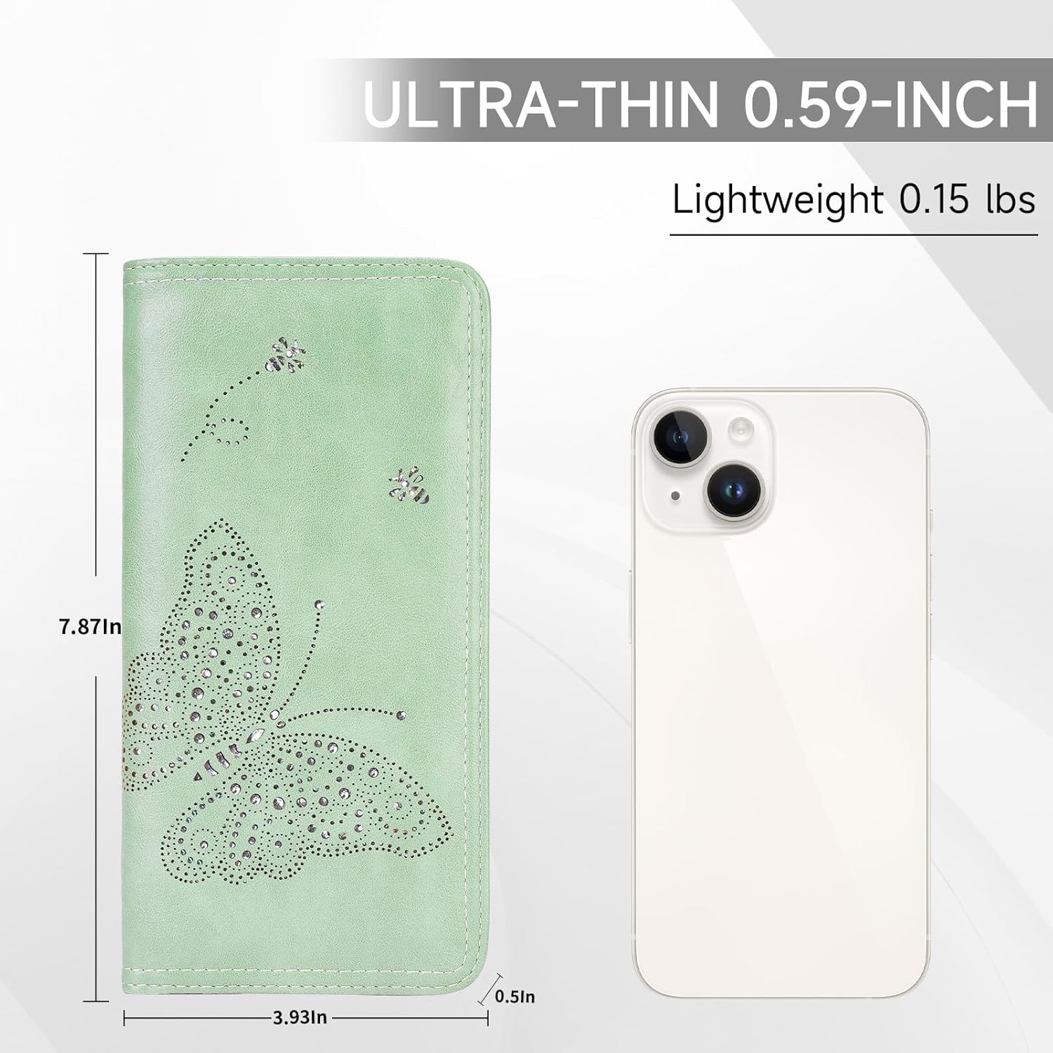 RFID Wallet Women Ultra Slim Thin Womens Wallet Compact Clutch Long Ladies Wallet for Women Peppermint-Mambo-Green - Image 2