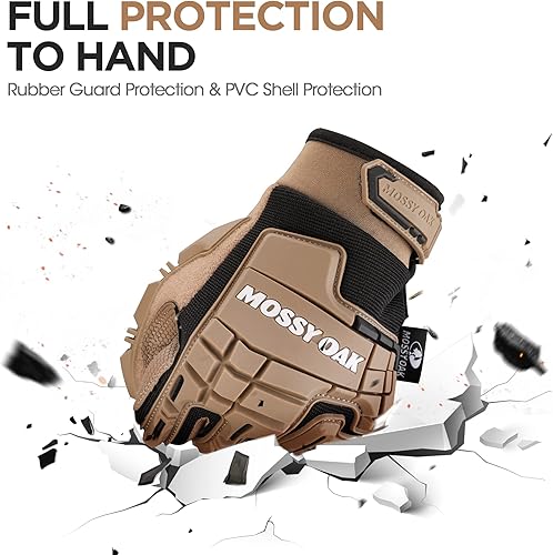 Miniatura 7 de Mossy Oak Guantes tácticos de protección de goma, guantes táctiles para pantalla táctil, guantes de ejército para caza, motocicleta, escalada,